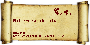 Mitrovics Arnold névjegykártya